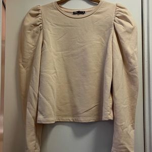 Zara beige puff sleeve sweater